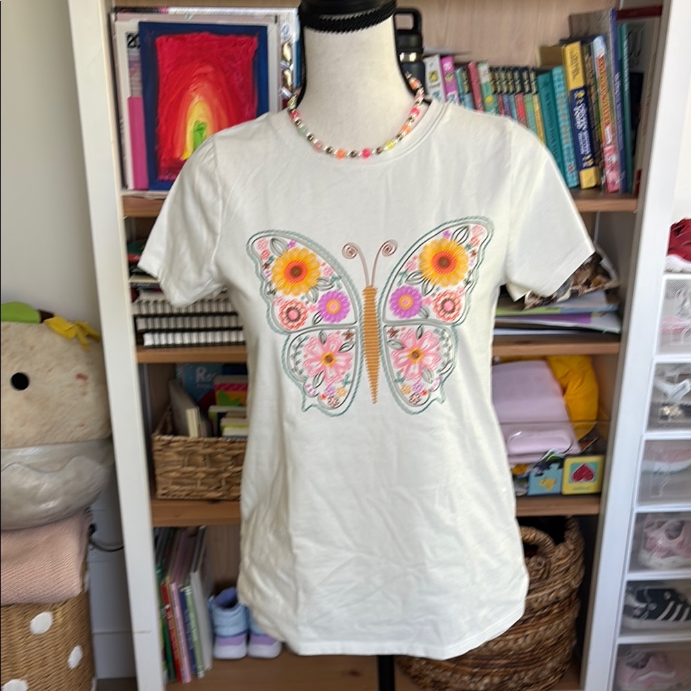 Cat & Jack White Butterfly Graphic Tee